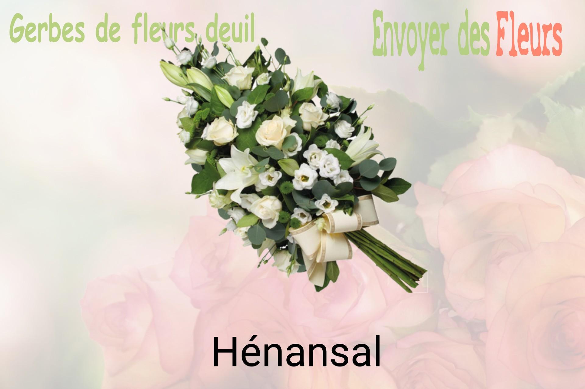 Gerbe de fleurs de deuil livrée à Hénansal